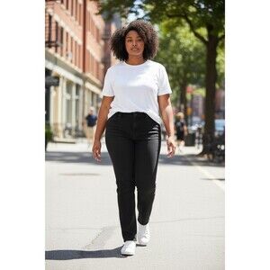 Style & Co Jeans Womens 18w  Black Straight Leg Stretch Denim Plus Size